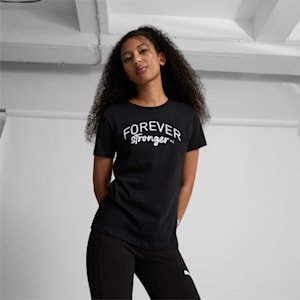 Camiseta para mujer Forever Stronger, PUMA Black, extralarge